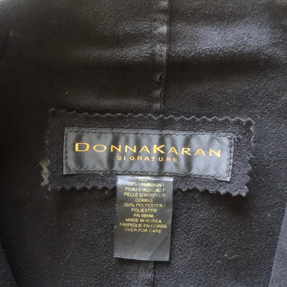 DONNA KARAN 100% LAMBSKIN SOFT BLACK MOTO JACKET - Picture 2 of 5